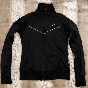 Nike Authentic Satin Black Zipper Lightweight Sweatshirt M